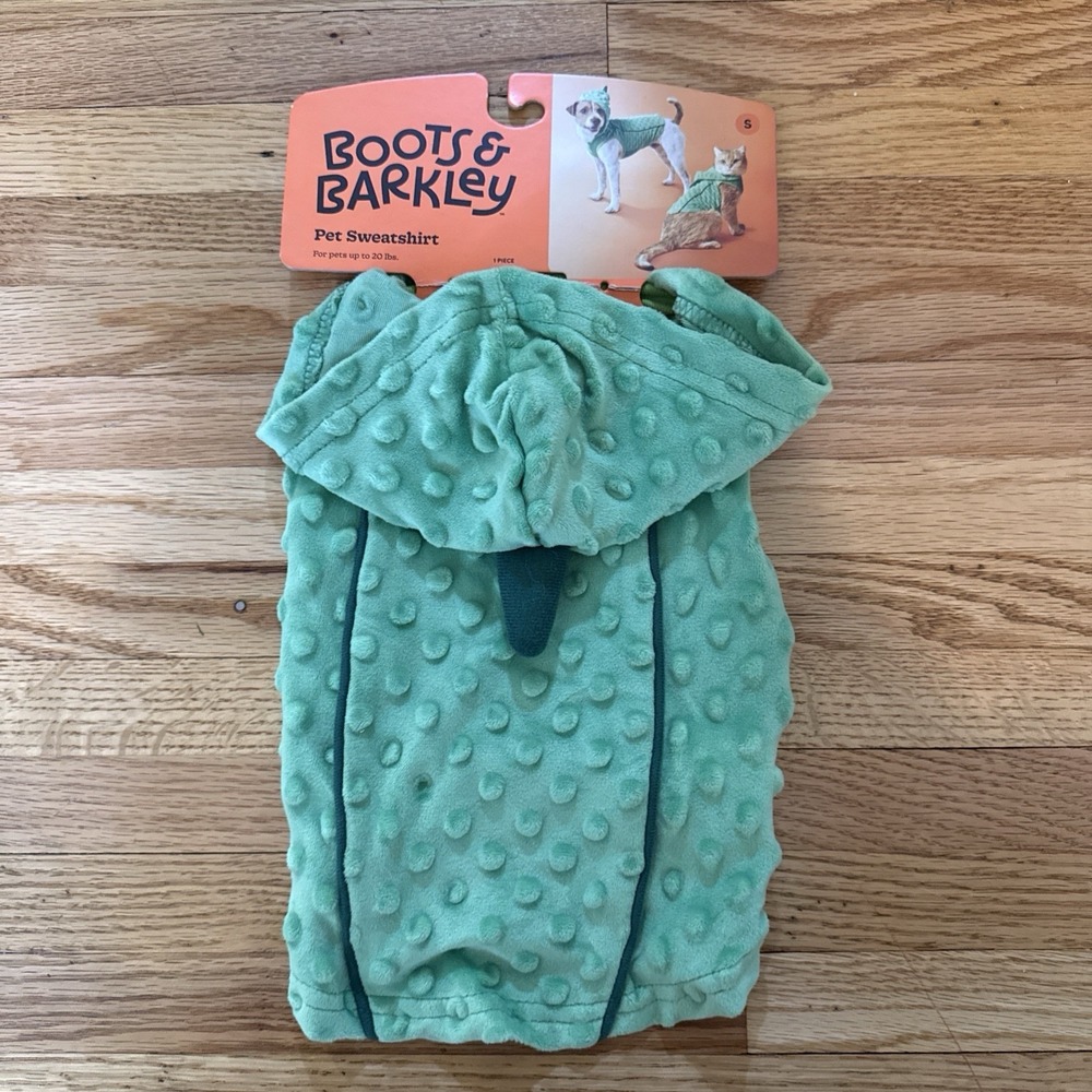Boots & Barkley pet Sweatshirt Size Small Up To 20 Pounds Costume hoodie green